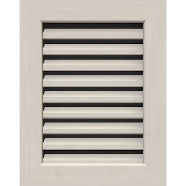 Ekena Millwork Vertical Gable Vent Primed, Functional, Pine Gable Vent w/ 1" x 4" Flat Trim Frame, 14"W x 22"H GVWVE14X2201SFPPI - main